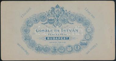 cca 1900 Hölgy kalapban, keményhátú fotó Goszleth budapesti műterméből, 21×11 cm