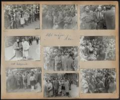 1959-1961 Május elsejei felvonulásokon készült képek, 20 db, albumlapokra ragsztva, 6×9 cm