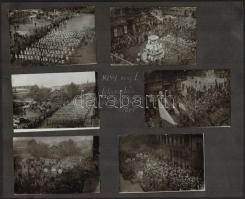 1959-1961 Május elsejei felvonulásokon készült képek, 20 db, albumlapokra ragsztva, 6×9 cm