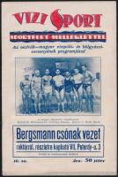 1927 A Vízi-Sport VII. évfolyamának 10. száma, vízilabda, úszás és egyéb sportágakkal kapcsolatos cikkekkel, 36p