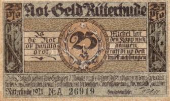 Német Birodalom/Weimari Köztársaság Ritterhude 1921. 25Pf + 50Pf + 75Pf 3 klf teljes sor T:I