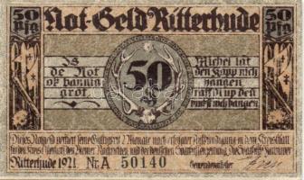 Német Birodalom/Weimari Köztársaság Ritterhude 1921. 25Pf + 50Pf + 75Pf 3 klf teljes sor T:I