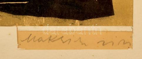 Makrisz Zizi (1924- ): Csoportban, litográfia, papír, jelzett, paszpartuban, üvegezet fa keretben, 1...