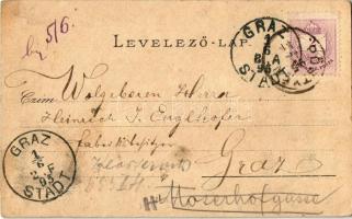 1895 (Vorläufer!!!) Pöstyén, Pistyan, Piestany; Fürdők, Gyógyterem, Színház, Szálloda, Úri utca, káv...