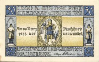 Német Birodalom/Weimari Köztársaság Stassfurt 1921. 50Pf (3X) 3klf, teljes sor T:I