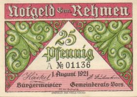 Német Birodalom/Weimari Köztársaság Rehmen 1921. 25Pf (2x) + 50Pf (4X) 6klf, teljes sor T:I