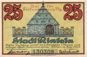 Német Birodalom/Weimari Köztársaság Rinteln 1920. 25Pf + 50Pf + 1M 3klf, teljes sor T:I