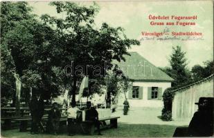 1911 Fogaras, Fagaras; Városliget, vendéglő kert / Stadtwäldchen / park, restaurant garden (EK)