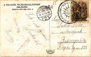 1938 Érsekújvár, Nové Zámky; bevonulás, ünneplő tömeg / entry of the Hungarian troops, cheering crow...