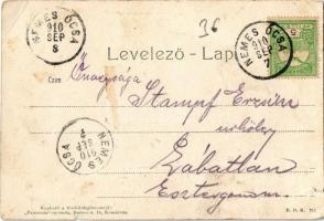 1910 Nemesócsa, Zemianska Olca; Református iskola. Kiadja a Pannonia nyomda / Calvinist school (b)