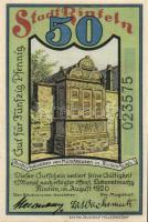 Német Birodalom/Weimari Köztársaság Rinteln 1920. 25Pf + 50Pf + 1M 3klf, teljes sor T:I