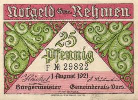Német Birodalom/Weimari Köztársaság Rehmen 1921. 25Pf (2X)+ 50Pf (4X) 6klf, teljes sor T:I