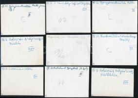 cca 1940 Erdélyi városképek (Tusnád, Borszék, Kolozsvár, Nagyvárad, Gyergyószentmiklós, stb.), 42 db...