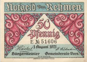 Német Birodalom/Weimari Köztársaság Rehmen 1921. 25Pf (2X)+ 50Pf (4X) 6klf, teljes sor T:I