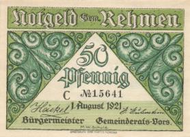 Német Birodalom/Weimari Köztársaság Rehmen 1921. 25Pf (2X)+ 50Pf (4X) 6klf, teljes sor T:I