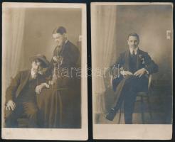 1914 Húzd rá komám, mulatós fotó, valamint egy további műtermi fotó, fotólapok, 8x13 cm