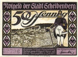 Német Birodalom/Weimari Köztársaság Scheibenberg 1921. 50Pf (6X) 6klf, teljes sor T:I