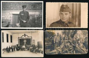 cca 1914-1950 Vegyes katonafotó tétel, 22 db, nagyrészt I. világháborús fotók (14 db), fotó, fotólapok, 9x14 cm és 8x5 cm közötti méretben.