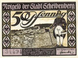 Német Birodalom/Weimari Köztársaság Scheibenberg 1921. 50Pf (6X) 6klf, teljes sor T:I