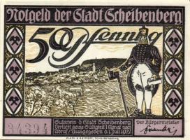 Német Birodalom/Weimari Köztársaság Scheibenberg 1921. 50Pf (6X) 6klf, teljes sor T:I