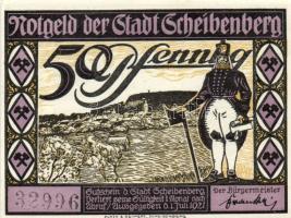 Német Birodalom/Weimari Köztársaság Scheibenberg 1921. 50Pf (6X) 6klf, teljes sor T:I