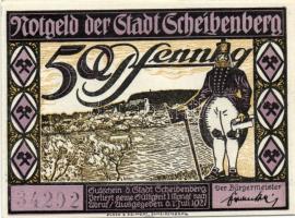 Német Birodalom/Weimari Köztársaság Scheibenberg 1921. 50Pf (6X) 6klf, teljes sor T:I