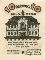 Német Birodalom/Weimari Köztársaság Goldberg 1922. 10Pf + 25Pf + 50Pf  3klf, teljes sor T:I