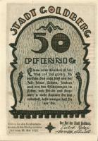 Német Birodalom/Weimari Köztársaság Goldberg 1922. 10Pf + 25Pf + 50Pf  3klf, teljes sor T:I