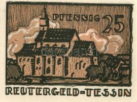 Német Birodalom/Weimari Köztársaság Tessin 1922. 10Pf + 25Pf + 50Pf  3klf, teljes sor T:I