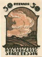 Német Birodalom/Weimari Köztársaság Tessin 1922. 10Pf + 25Pf + 50Pf  3klf, teljes sor T:I