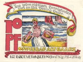 Német Birodalom/Weimari Köztársaság Alt-Gaarz 1922. 10Pf + 25Pf + 50Pf  3klf, teljes sor T:I-