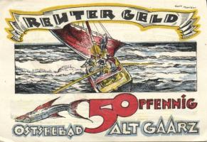 Német Birodalom/Weimari Köztársaság Alt-Gaarz 1922. 10Pf + 25Pf + 50Pf  3klf, teljes sor T:I-