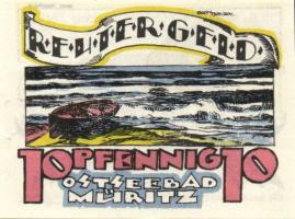 Német Birodalom/Weimari Köztársaság Müritz 1922. 10Pf + 25Pf + 50Pf  3klf, teljes sor T:I