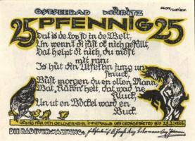 Német Birodalom/Weimari Köztársaság Müritz 1922. 10Pf + 25Pf + 50Pf  3klf, teljes sor T:I