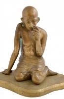 Jelzés nélkül: Gandhi. Öntött bronz, talapzattal, m:16 cm