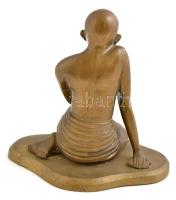 Jelzés nélkül: Gandhi. Öntött bronz, talapzattal, m:16 cm