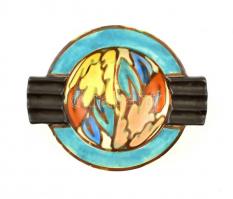 Jelzett ( C.N. Bergen) hamutál, kézzel festett mázas kerámia, apró lepattanással, 17×14 cm