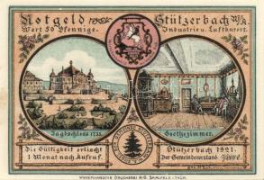 Német Birodalom/Weimari Köztársaság Stützerbach 1921. 50Pf (5x)+ 75Pf (2X) 7klf  teljes sor T:I