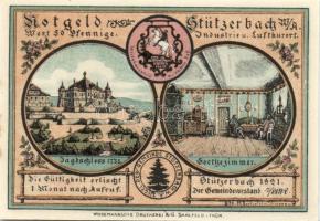 Német Birodalom/Weimari Köztársaság Stützerbach 1921. 50Pf (5x)+ 75Pf (2X) 7klf  teljes sor T:I