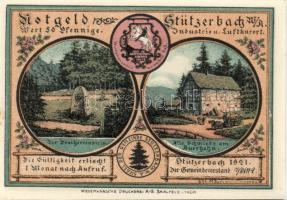 Német Birodalom/Weimari Köztársaság Stützerbach 1921. 50Pf (5x)+ 75Pf (2X) 7klf  teljes sor T:I