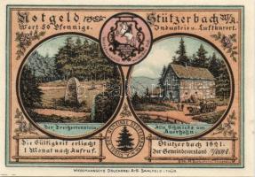 Német Birodalom/Weimari Köztársaság Stützerbach 1921. 50Pf (5x)+ 75Pf (2X) 7klf  teljes sor T:I