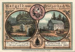 Német Birodalom/Weimari Köztársaság Stützerbach 1921. 50Pf (5x)+ 75Pf (2X) 7klf  teljes sor T:I