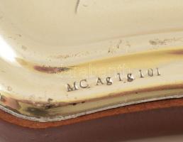 Szűz Mária a kis Jézussal, ezüst lemezes asztali kép, hiányzó tartókkal, jelzett (Valent&co),