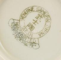 Japán "Satsuma" mokkás készlet (négy személyes), jelzett, kézzel festett,  kopásnyomokkal