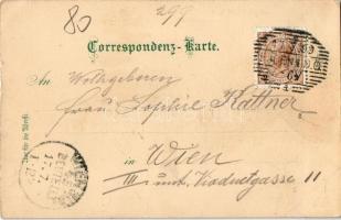 1899 Hoher Lindkogel, Eisernen Tor (Wienerwald, Baden bei Wien); Schutzhaus Eisernes Tor und Sina-Wa...