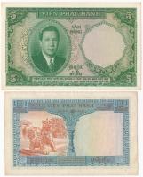 Francia Indokína / Vietnam 1953. 5P + 1954. 1P T:I-,III French Indo-China / Vietnam 1953. 5 Piastres + 1954. 1 Piastre C:AU,F