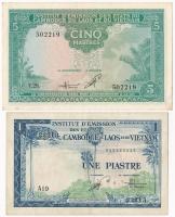 Francia Indokína / Vietnam 1953. 5P + 1954. 1P T:I-,III
French Indo-China / Vietnam 1953. 5 Piastre...