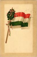 Magyar zászló / Hungarian flag. Welt-Krieg 1914. Meissner & Buch Kriegs-Postkarte Serie 2076. Isten áldd meg a magyart! litho
