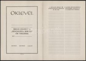 ~1960-1970. Szocialista kitüntetések kitöltetlen oklevelei:  Szakma ifjú mestere, Szocialista Brigád...