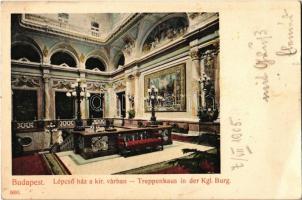 1905 Budapest I. Királyi vár lépcsőháza, belső. Taussig Arthur 5695. (szakadás / tear)